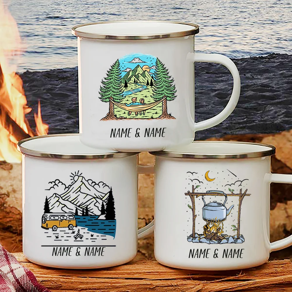 Outdoor Adventure Names - Camper, karavan baskılı, kamp kupaları, macera,