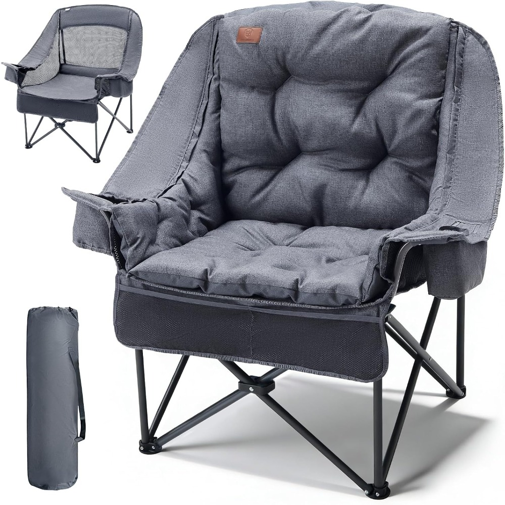 Outdoor Adventure Xl - Dayanıklı XL Kamp Sandalyesi, Çıkarılabilir Minder