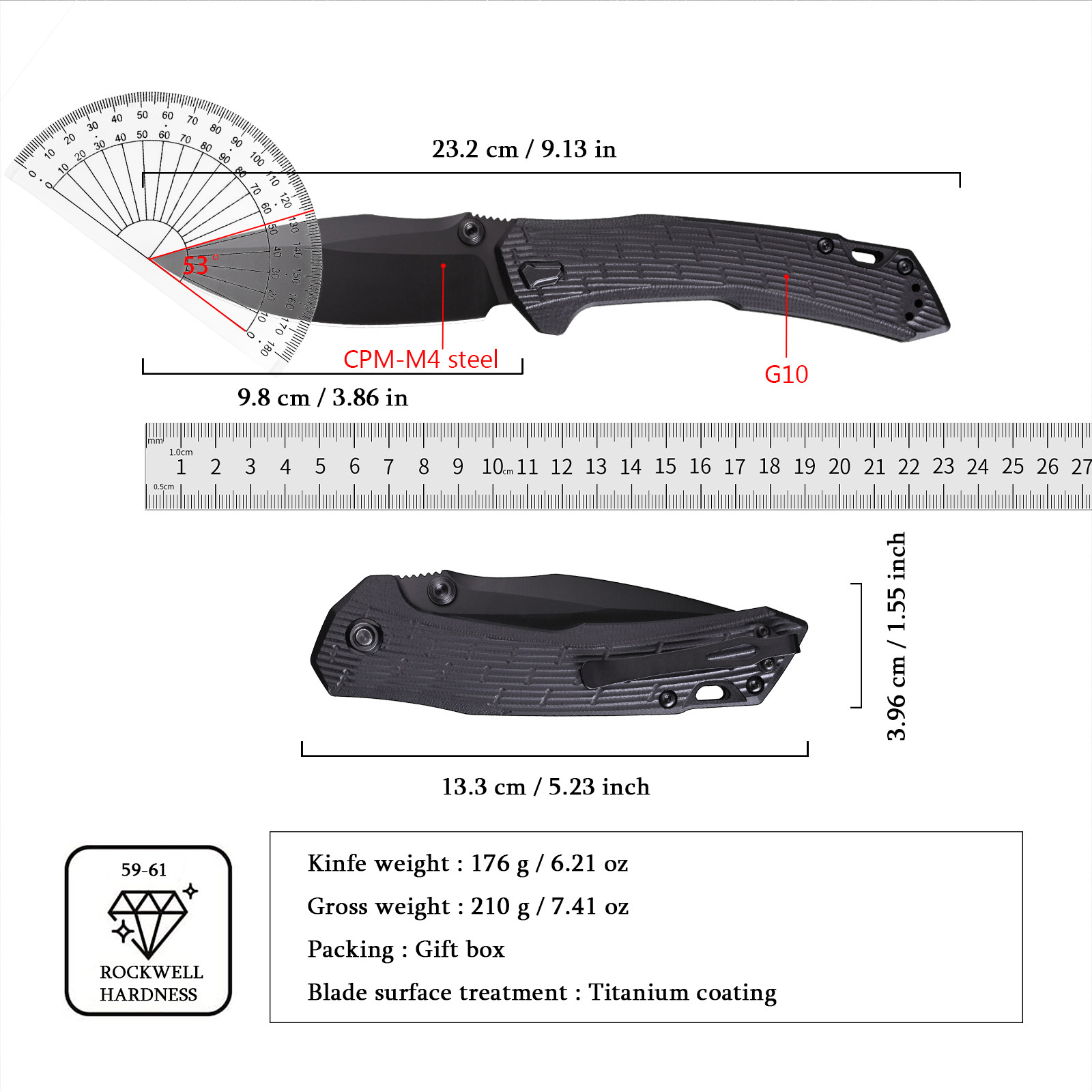 Katlanır Kesme Aleti 0203, G10 - Survival Knife Full Tang incelemesi ve fiyatı